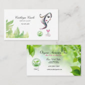 オーガニックヘアス気にティリスト名刺 予約カード (正面/裏面)