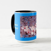 オーガニックママのコーヒーマグ ブルースカイ ピンクの花 マグカップ (正面左)