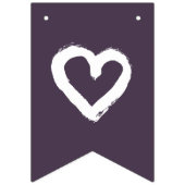 オーガニックミニマル結婚ナチュラル紫EDITABLE バンティングフラッグ (第1の旗)