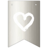 オーガニックミニマル結婚ナチュラル銀編集可能 バンティングフラッグ (第3の旗)