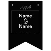 オーガニックミニマル結婚ナチュラル黒編集可能 バンティングフラッグ (第2の旗)