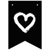 オーガニックミニマル結婚ナチュラル黒編集可能 バンティングフラッグ (第3の旗)