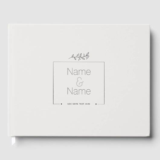 オーガニックミニマル自然結婚デザイン編集可能 ゲストブック (正面)