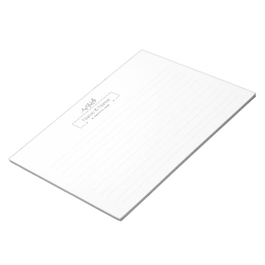 オーガニックミニマル自然結婚デザイン編集可能 ノートパッド (アングル)