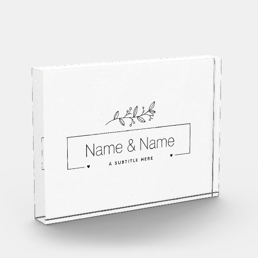 オーガニックミニマル自然結婚デザイン編集可能 フォトブロック (左)