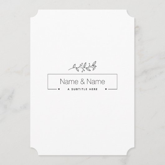 オーガニックミニマル自然結婚デザイン編集可能 メニュー (正面)