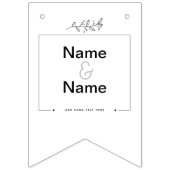 オーガニックミニマル自然結婚金ゴールド編集可能 バンティングフラッグ (第2の旗)