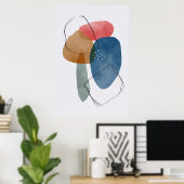 オーガニックモダン形水彩画抽象芸術第3条 ポスター (ホームオフィス)