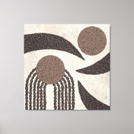 オーガニックモダン – コーヒー豆 – 幾何学的 – 中性 –  キャンバスプリント
