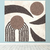 オーガニックモダン – コーヒー豆 – 幾何学的 – 中性 –  キャンバスプリント (インサイチュ (ウッドフロア))