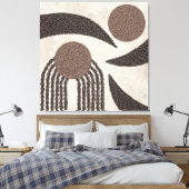 オーガニックモダン – コーヒー豆 – 幾何学的 – 中性 –  キャンバスプリント (インサイチュ (寝室))