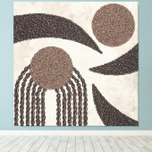 オーガニックモダン – コーヒー豆 – 幾何学的 – 中性 –  キャンバスプリント (インサイチュ (ウッドフロア))