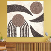 オーガニックモダン – コーヒー豆 – 幾何学的 – 中性 –  キャンバスプリント (インサイチュ (リビング))