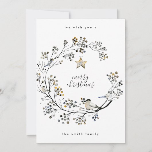 オーガニックリース数々の写真コラージュ年レビュー中 シーズンカード (正面)