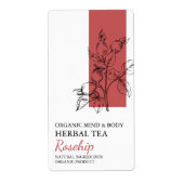 オーガニックローズヒップハーブティーのビジネスラベル ラベル (正面)