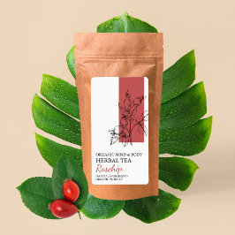 オーガニックローズヒップハーブティーのビジネスラベル ラベル