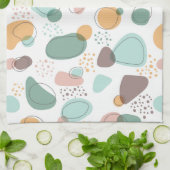 オーガニック形のシモダンームレスパターン キッチンタオル (折り畳み)