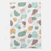 オーガニック形のシモダンームレスパターン キッチンタオル (縦)