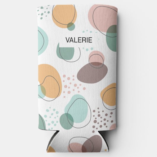 オーガニック形のシモダンームレスパターン スリム缶クーラー (正面)