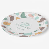 オーガニック形のシモダンームレスパターン ペーパープレート (アングル)