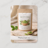 オーガニック抹茶パウダー ナチュラル抹茶 QRコード 名刺 (正面)