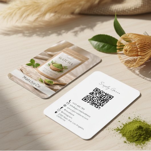 オーガニック抹茶パウダー ナチュラル抹茶 QRコード 名刺