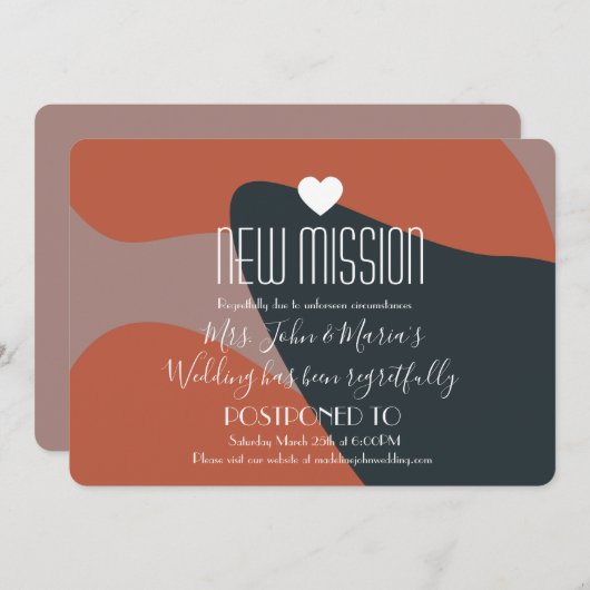 オーガニック抽象芸術新ミッション延期 招待状 (正面/裏面)