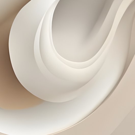 「オーガニック旋回」 | ベージュ抽象芸術アート ポスター