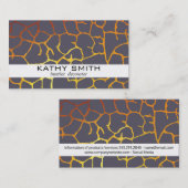 オーガニック柄（梅） | モダン、金ゴールドII 名刺 (正面/裏面)