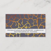 オーガニック柄（梅） | モダン、金ゴールドII 名刺 (裏面)