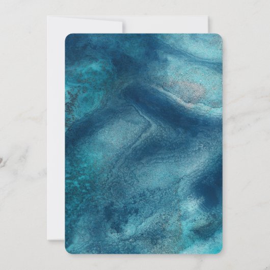 オーガニック海ブルーウォーター結婚式招待状 招待状 (裏面)