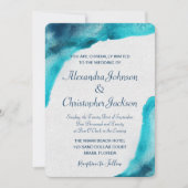 オーガニック海ブルーウォーター結婚式招待状 招待状 (正面)