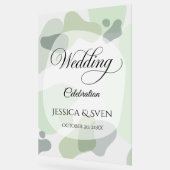 オーガニック緑の幾何学的結婚抽象芸術 アクリルサイン (傾斜)