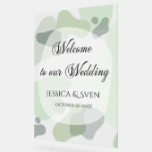 オーガニック緑の幾何学的結婚抽象芸術 アクリルサイン (傾斜)