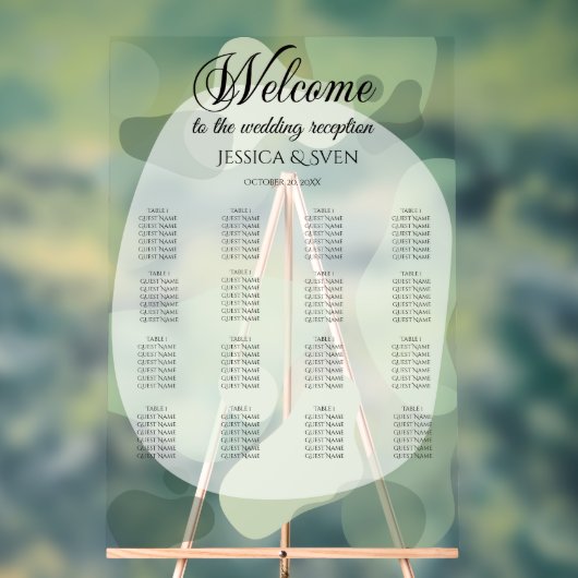 オーガニック緑の幾何学的結婚抽象芸術 アクリルサイン (ニュートラル)