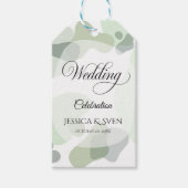 オーガニック緑の幾何学的結婚抽象芸術 ギフトタグ (正面)