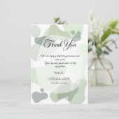 オーガニック緑の幾何学的結婚抽象芸術 サンキューカード (スタンド正面)