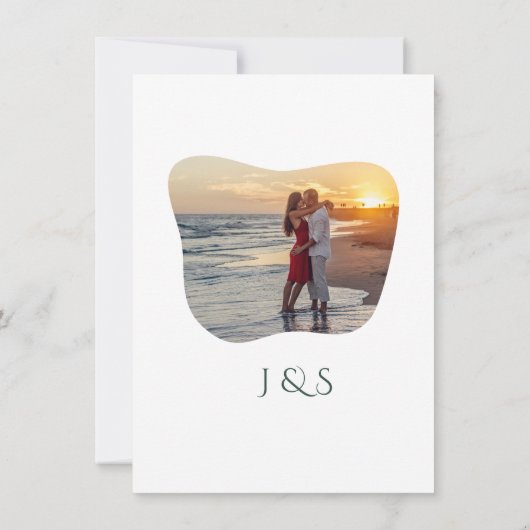 オーガニック緑の幾何学的結婚抽象芸術 サンキューカード (裏面)