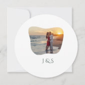 オーガニック緑の幾何学的結婚抽象芸術 セーブザデート (裏面)