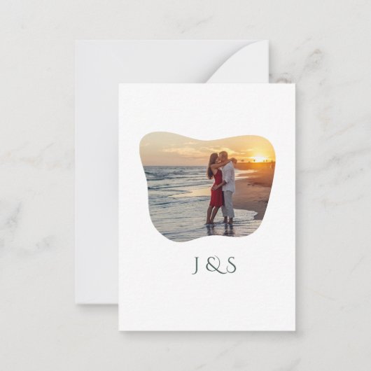 オーガニック緑の幾何学的結婚抽象芸術 ノートカード (裏面)