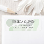 オーガニック緑の幾何学的結婚抽象芸術 ラベル (インサイチュ)