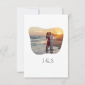 オーガニック緑の幾何学的結婚抽象芸術 出欠カード (裏面)