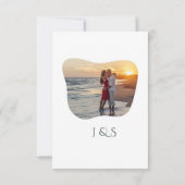 オーガニック緑の幾何学的結婚抽象芸術 出欠カード (裏面)