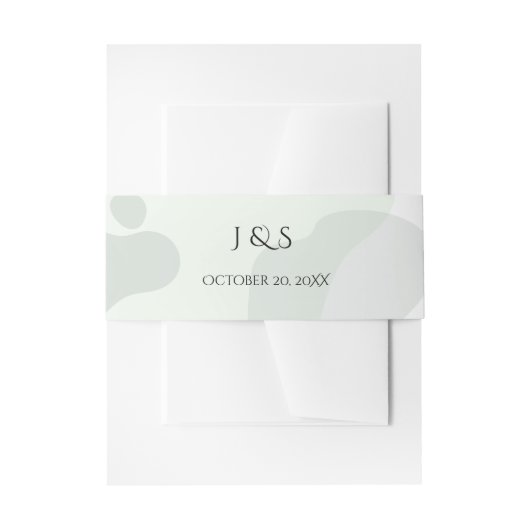 オーガニック緑の幾何学的結婚抽象芸術 招待状ベリーバンド (正面例)