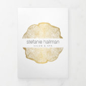 オーガニック美しい金ゴールドツリーリングや輪サロンパンフレット 三つ折りカード (カバー)