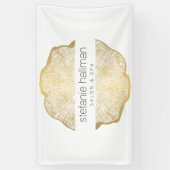 オーガニック美しい金ゴールドツリーリングや輪サロン 横断幕 (縦)