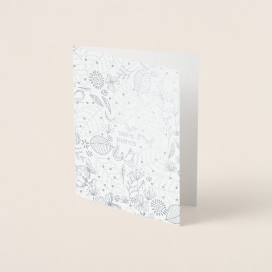 オーガニック花模様フォイル挨拶 箔カード (正面)