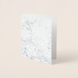 オーガニック花模様母の日の挨拶 箔カード