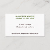 オーガニック農産物産受取 名刺 (裏面)