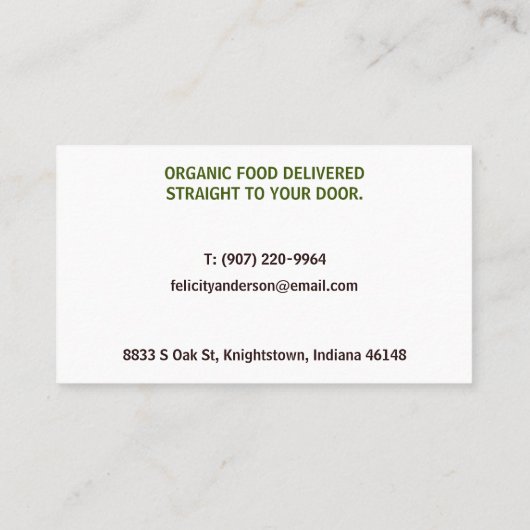 オーガニック農産物産受取 名刺 (裏面)
